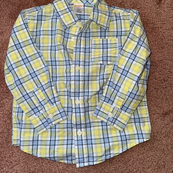 Gymboree Blue and Yellow Plaid Button Down Shirt - Picture 1 of 3